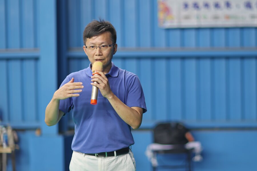 金竣企業公司總經理王泰鈞致詞。