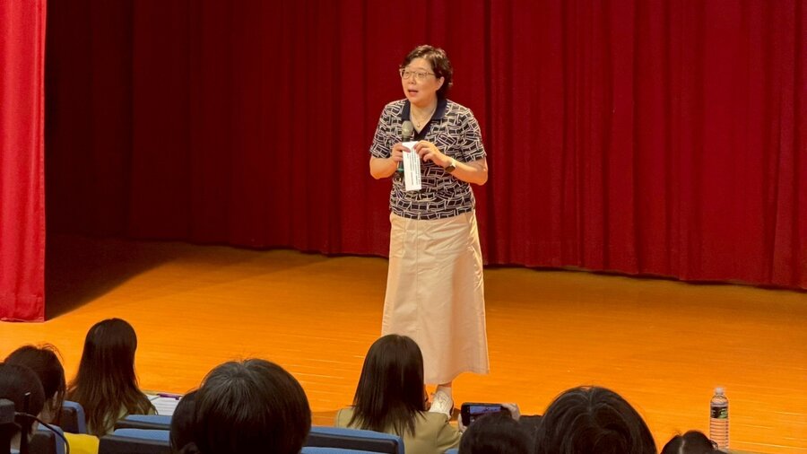長庚科技大學校長范君瑜開幕致詞。